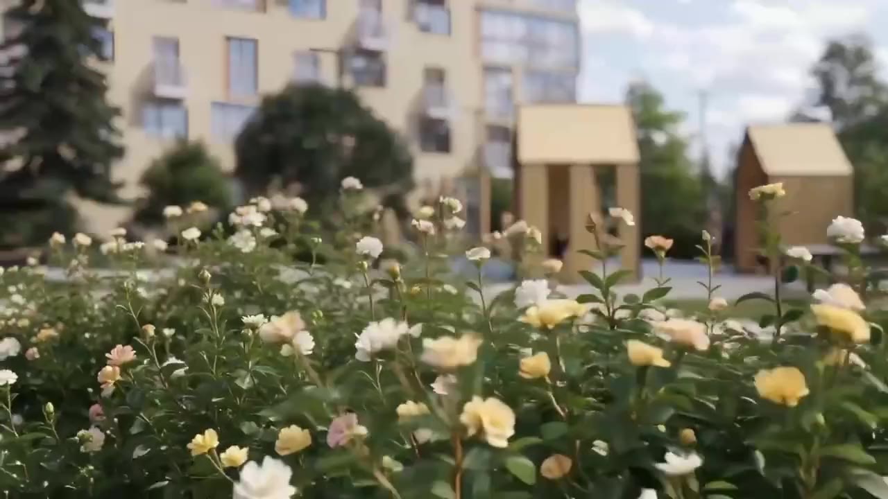 Зелёный двор и прогулочные дорожки Квартала Новаторов